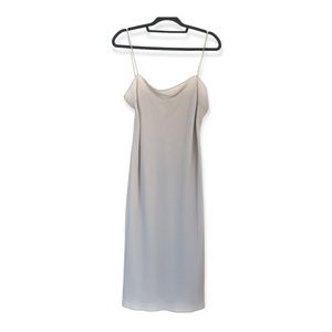 Pastel blue semi-sheer midi length Tahari slip dress women's size 14